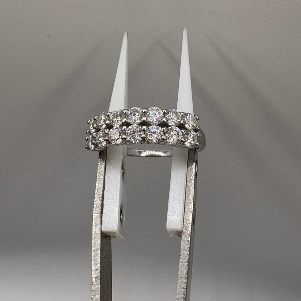 1.2ct Moissanite Double Row Eternity Band - S925 White Gold Plated size 7.5 - Picture 1 of 7